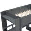 Lit mezzanine simple en bois gris foncé avec bureau, rangement multiple, DEL, prise de charge