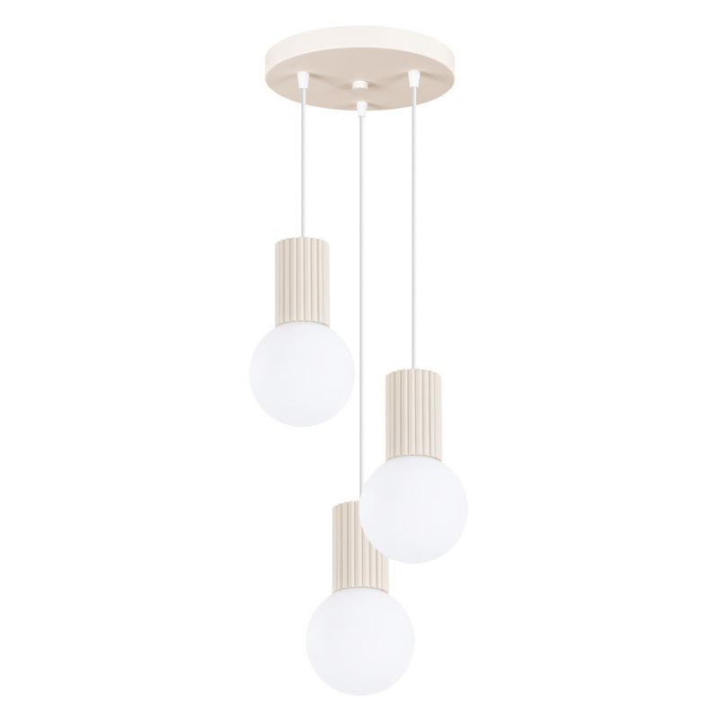 Bernis 3 - Light Brushed Nickel Pendant, Beige