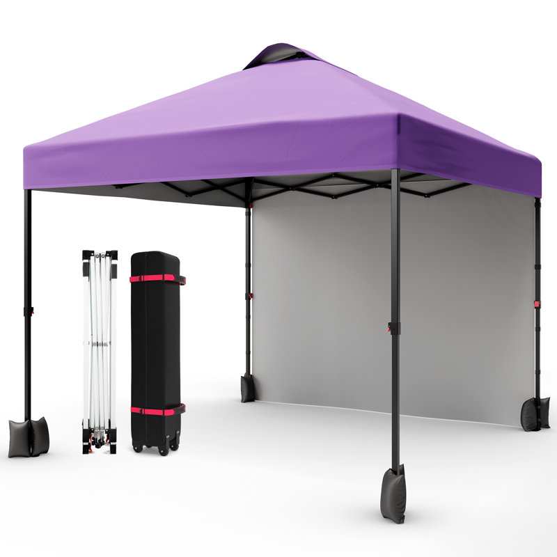10x10 ft Instant Pop-Up Canopy with Removable Sidewalls, Portable Outdoor Tent with One-Push Setup, Waterproof Sun Shade for Party, Wedding, Backyard, Garden