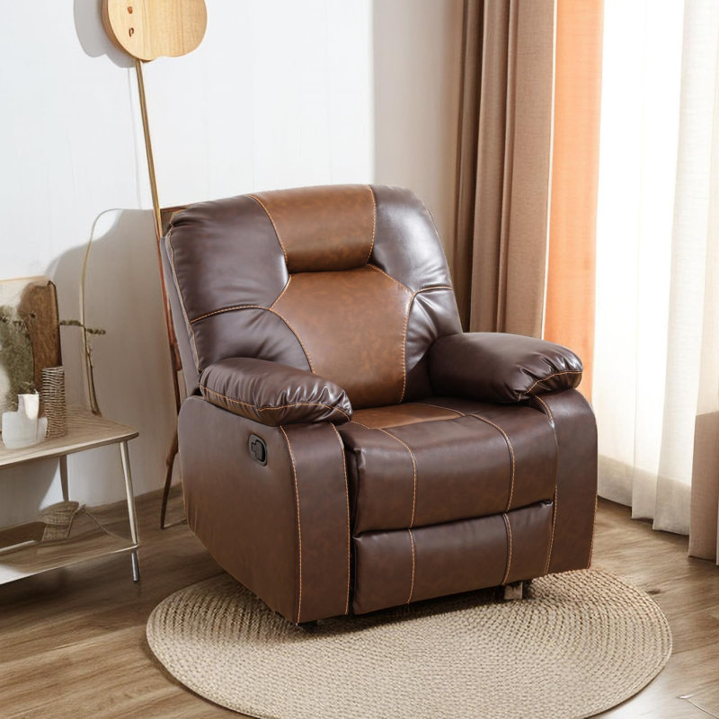 Brown Bonded Leather Recliner Chair