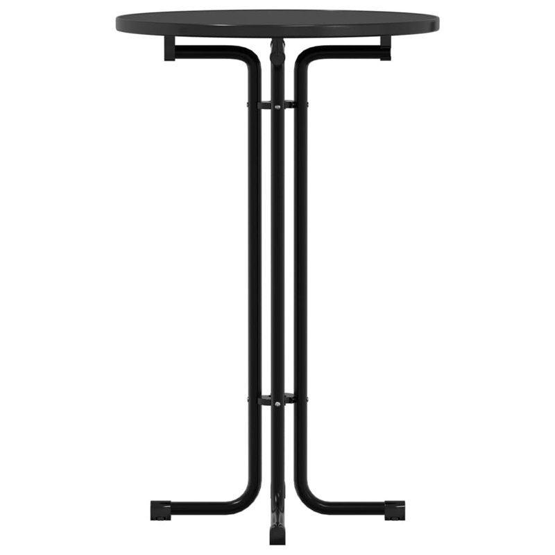Phelia Bar Table Engineered Wood and Steel, Black, 70cm W x 70cm L
