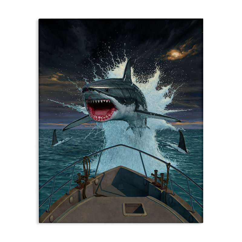 Fish Out Of Water Shark Canvas, design by Vincent Hie, 40" H x 30" W