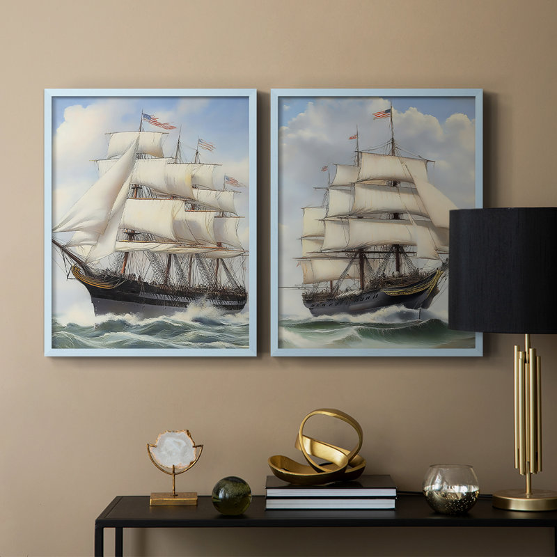 NAUTICAL Series LX - reproduction encadrée de qualité supérieure - prête à être accrochée - aucun clou requis - aucun clou requis