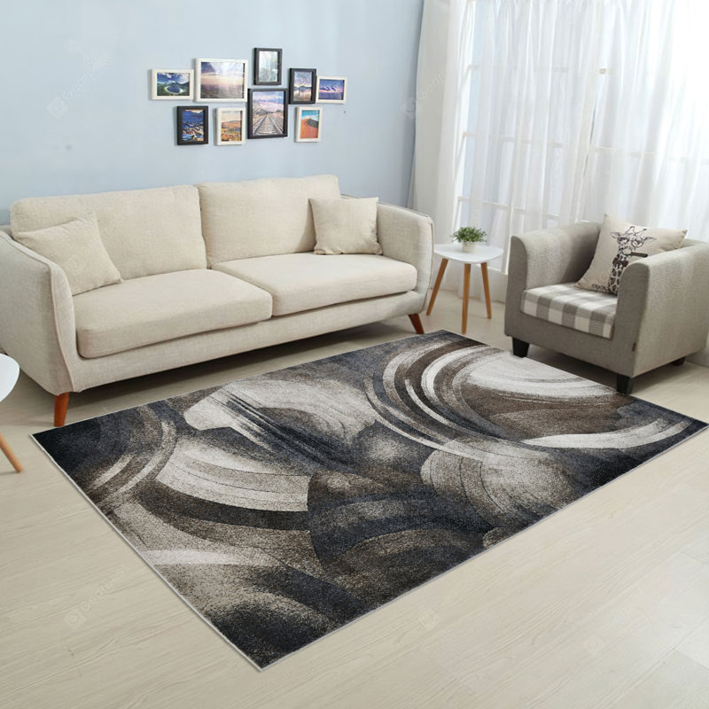 Tapis beige moderne Alloy Collection, 7 pi 10 po x 10 pi 10 po