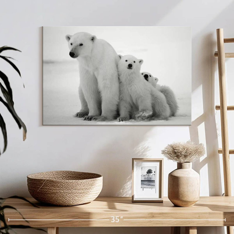 Famille d'ours polaires Brampt, H 16 po x l 24 po