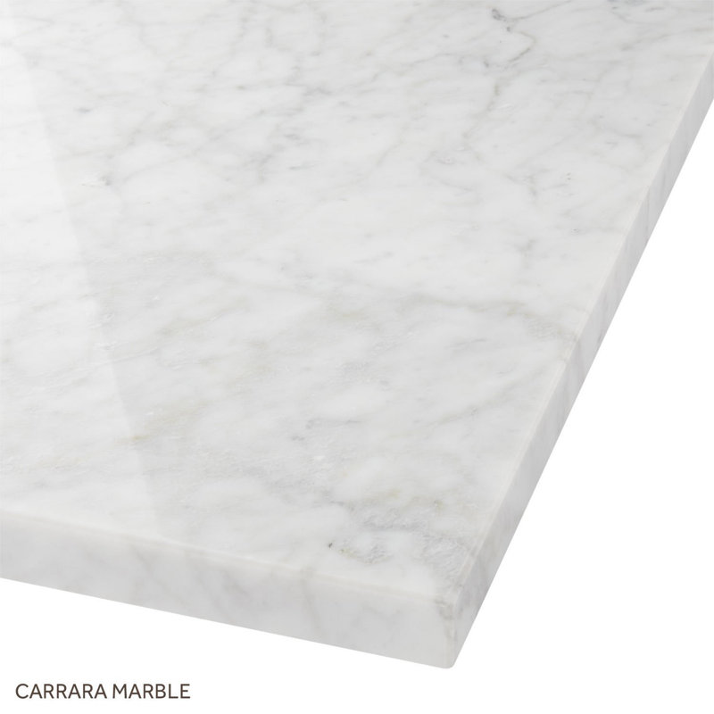 48" Light Wood Single Bathroom Vanity with Carrara Marble Top