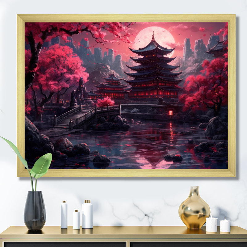 Terre du soleil levant sur toile, Cadre doré à une seule photo, H 24 po x l 32 po x P 1 po