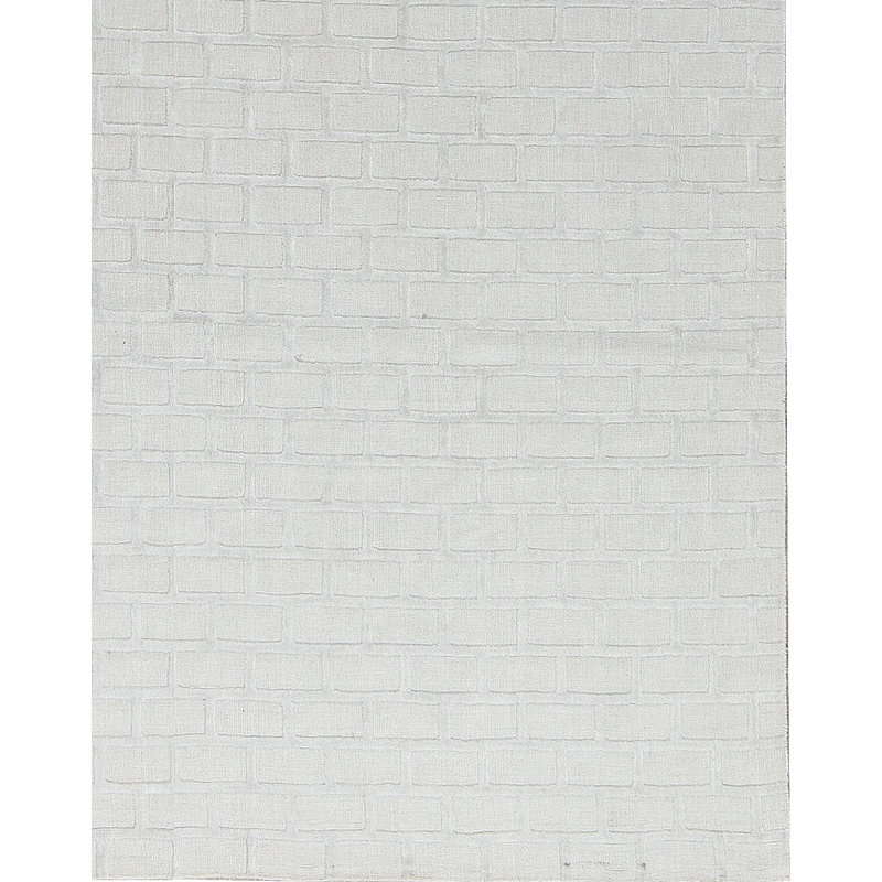 Tapis argent noué à la main de haute qualité