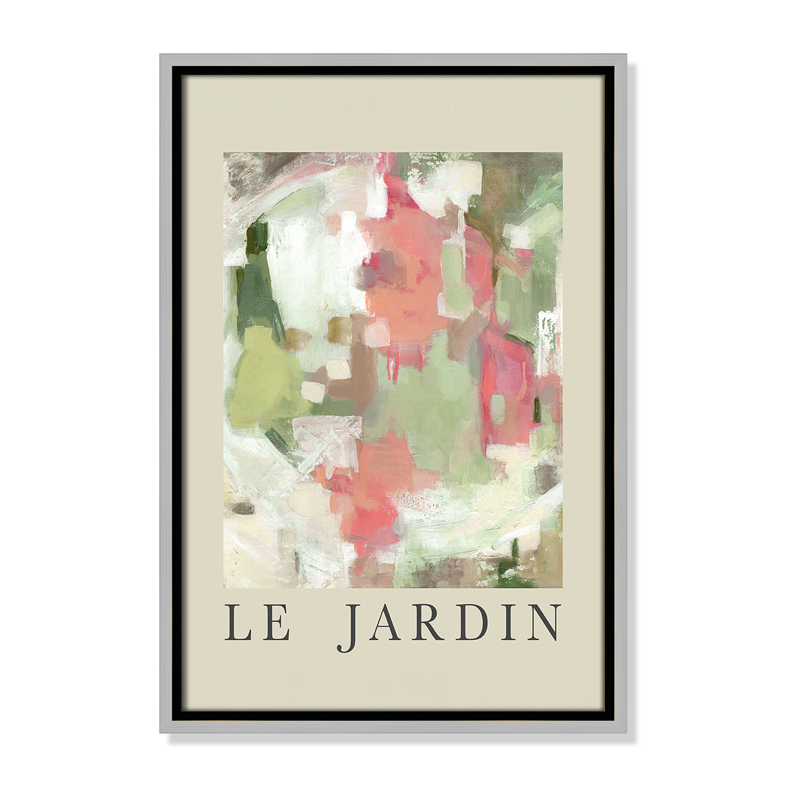 Botanical Poster Collection " Le Jardin " by Carol Robinson, No, 19.5" H x 13.5" W x 2" D, Silver Floater Frame