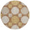 8' Brown Beige And Ivory Round Geometric Washable Indoor Outdoor Area Rug