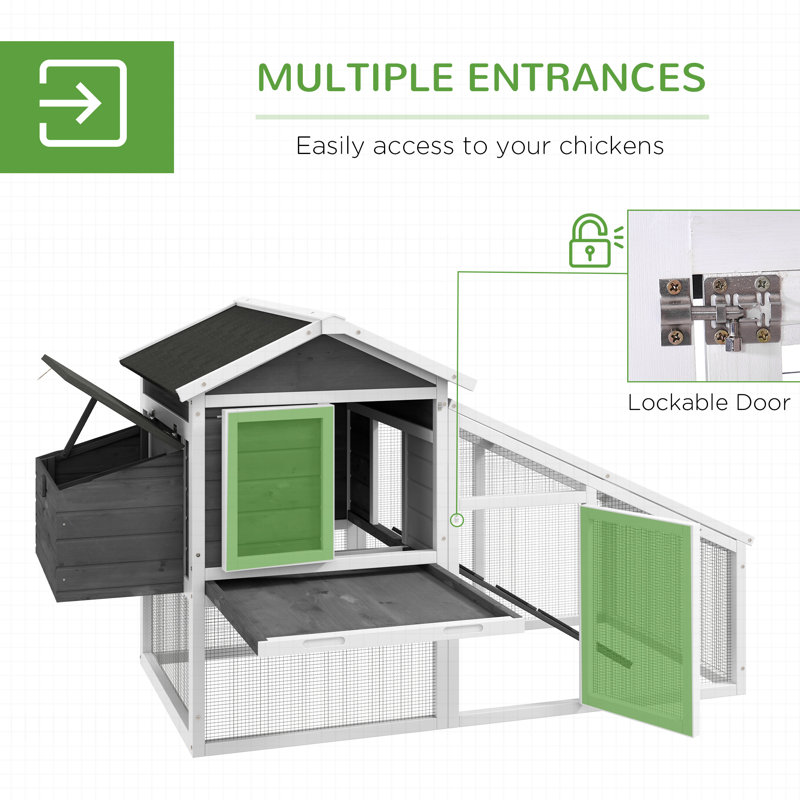Poulailler 18 pieds carrés Esteline pour 4 poulets Esteline, H 39,8 po x l 68,9 po x P 37 po, Gris