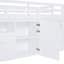 Lit mezzanine simple blanc avec 4 tiroirs, tablettes et armoire-1690594799