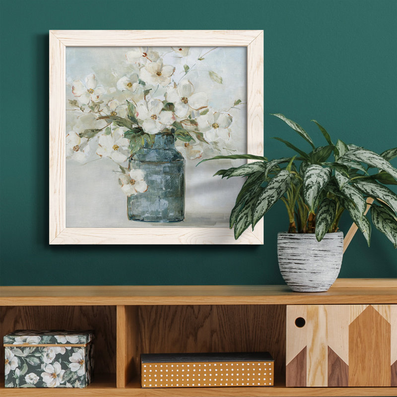 Dahlia - reproduction de photo sur toile encadrée, H 31,5 po x l 31,5 po x P 1,5 po, Cadre blanc