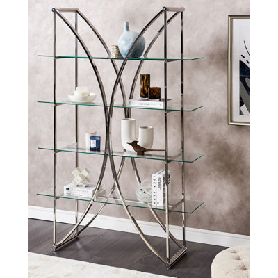 Ayushman 175 cm H x 120 cm W Stainless Steel Book Cabinet Bookcase