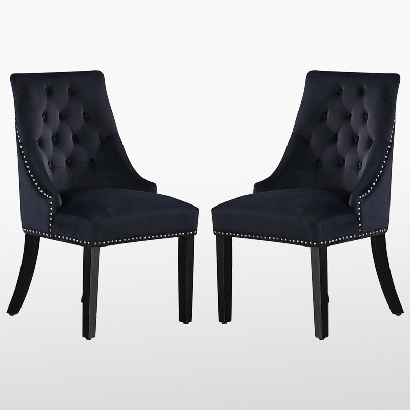 Scott Upholstered Dining Chair, Black, 2