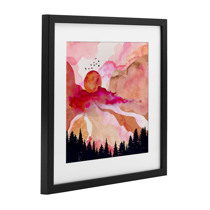 «Dawn In The River», reproduction encadrée sous verre, conception de Mia Charro, H 13 po x l 13 po, Cadre noir minuit