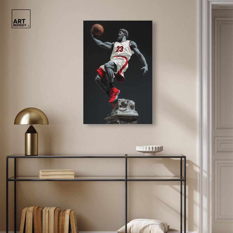 Basketball Sculpture , H 30 po x l 20 po, Toile tendue