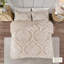 Housse de couette double / grand en chenille de coton et attaches de coin 3 pièces-121305434-121305432