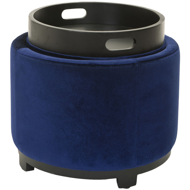 Upholstered Ottoman, Royal Blue