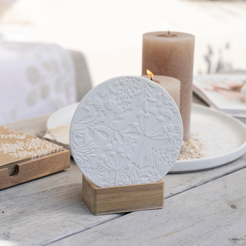 Wondergarden Tealight Holder - Porcelain & Acacia Wood