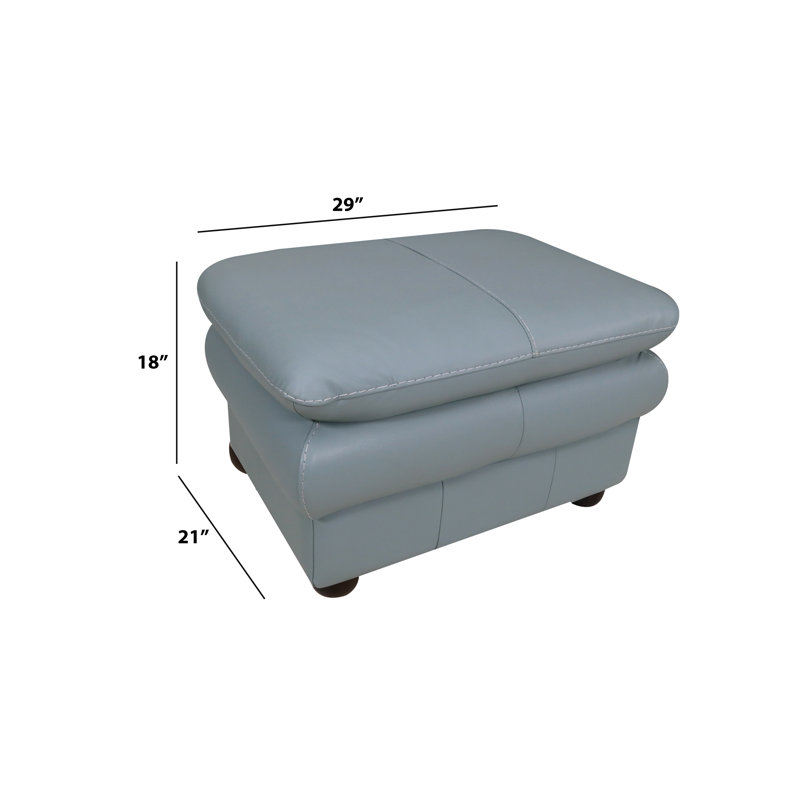 Strauss Upholstered Ottoman, Aqua