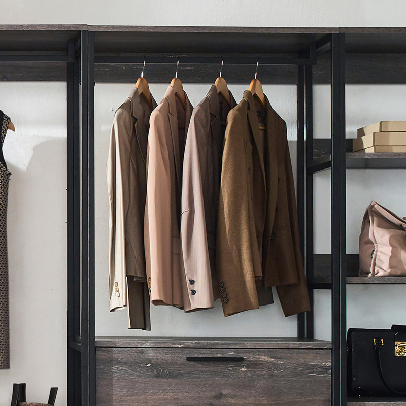 Walk-In Closet: Powder Coated Metal Frame For Long-Term Durability, Extra Deep Storage Options, Water & Heat Build, Stain Scratch Exterior, E0 Board, 2X Thicker , Manufactured In , Modular