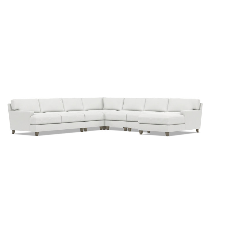 Bernhardt Mila 6-Piece Fabric Sectional, Right Hand Facing, White Polyester Blend, 33.5" H x 137" W x 137" D