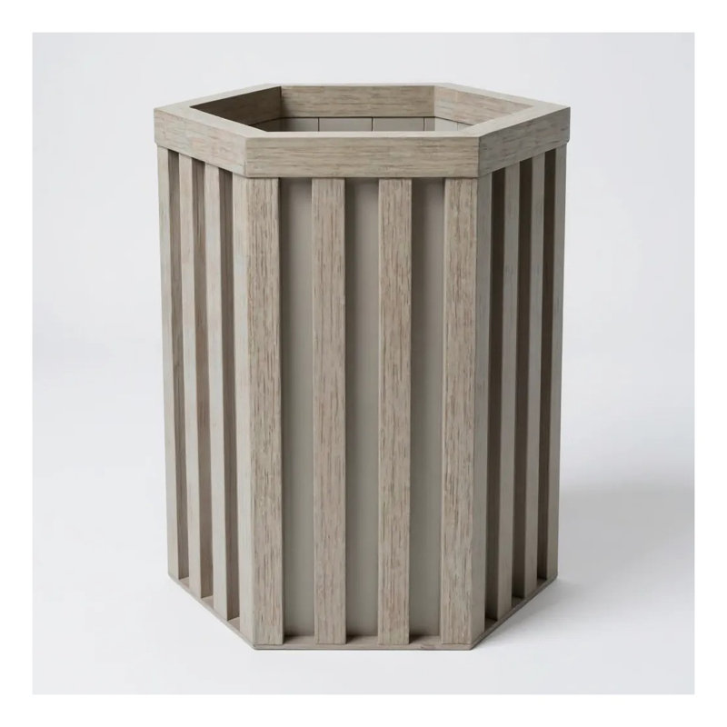 Pot de fleurs à colonne hexagonale, pot de fleurs de jardin en aluminium moderne avec drainage - petit pot de fleurs décoratif brun-extérieur