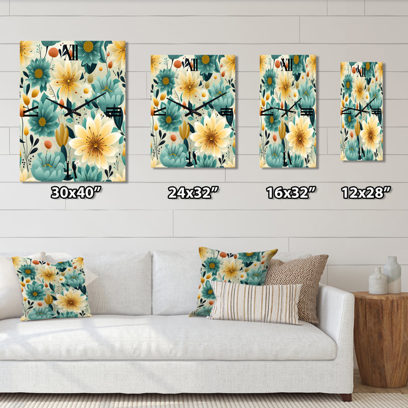 Jamahd - Horloge murale florale, Petit