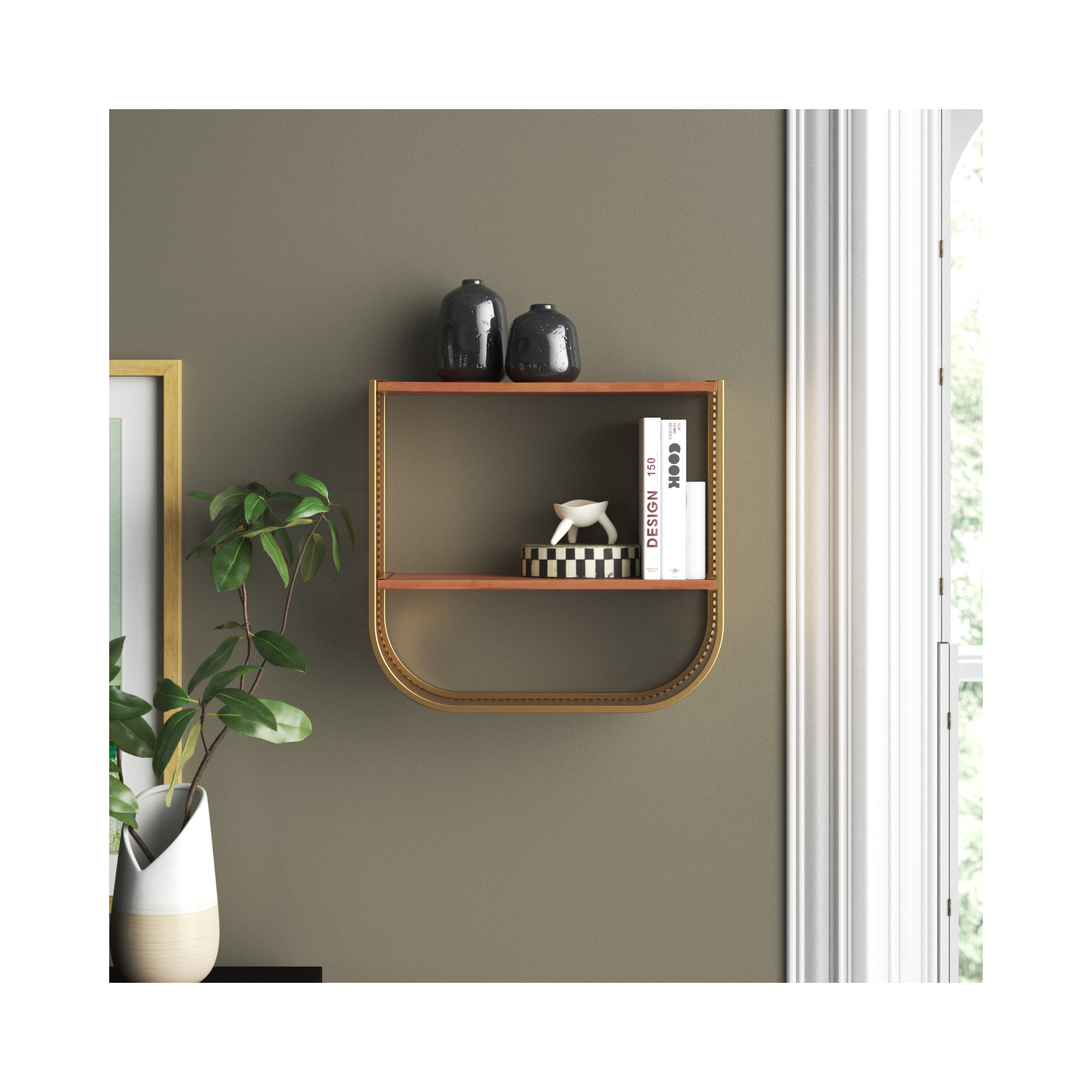 2 Piece Metal Tiered Wall Shelf