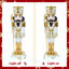 Soldat casse-noisette illuminé blanc et or 3 pi avec sceptre, décor de Noël à pile-2122879902
