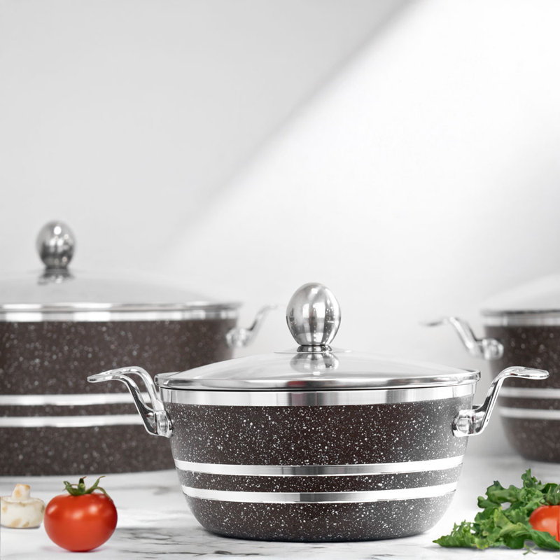Mianra 10 - Piece Non-Stick Cookware Set, Grey