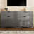 Adolar 70" Tv Stand With Adjustable Shelves & 2 Drawers, Rustic Style Sideboard For Living Room, Bedroom, Black Wood Grain Table Drawers Delicate Curve, Accommodates Tvs, Versatile-121170874-121170875