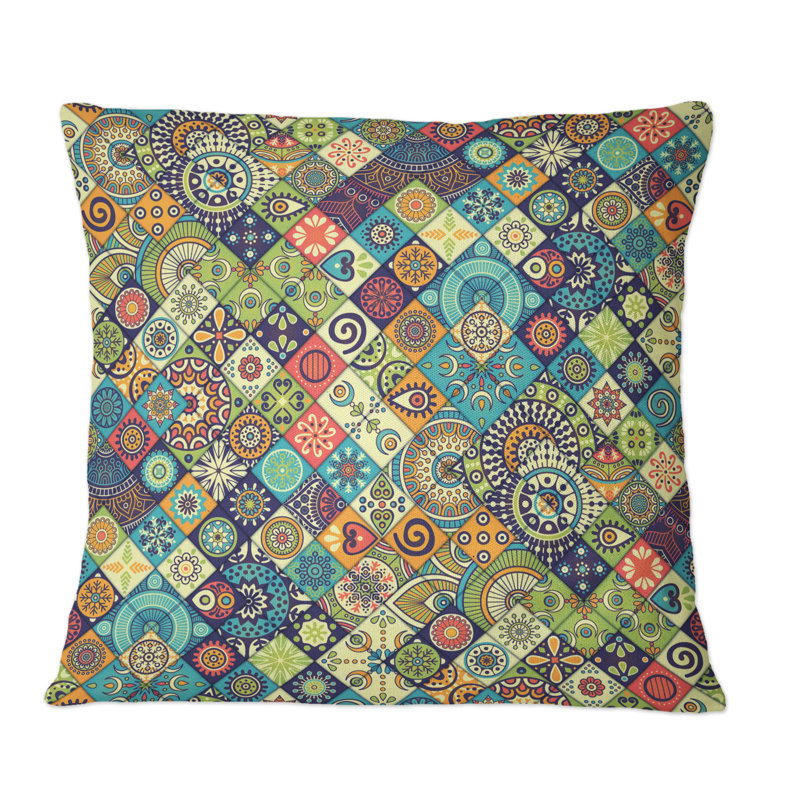 Patchwork Throw Pillow, 18" x 18"