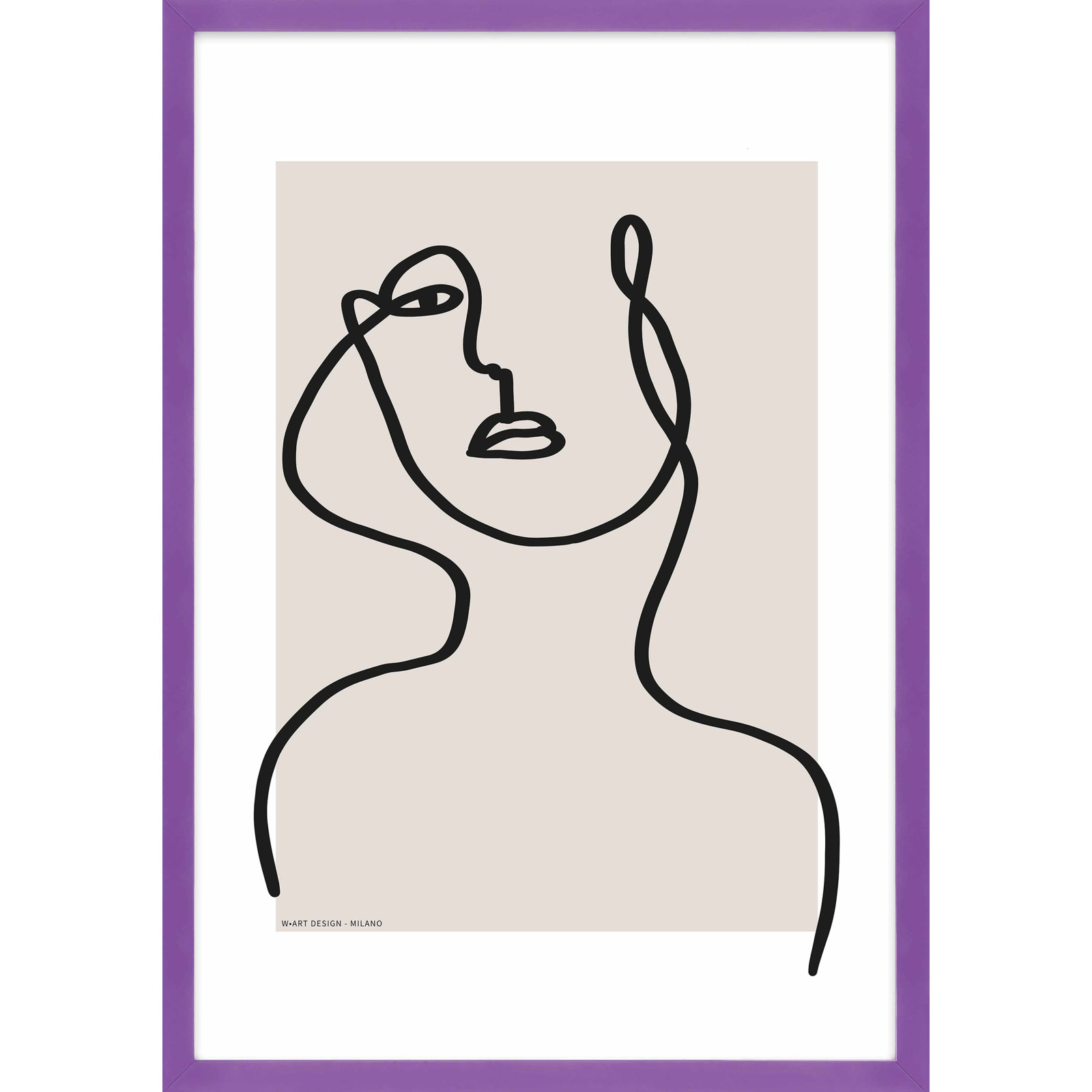 Romina Gadler "Figure and Form 3" Print, 20" H x 14" W x 1.25" D, Purple Framed Paper