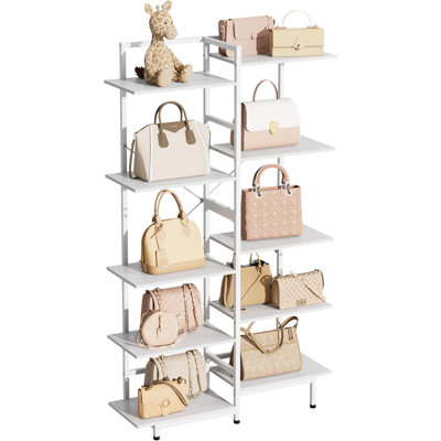 Display Shelf, 5 Tier Purse Rack, Tall Purse Organizer