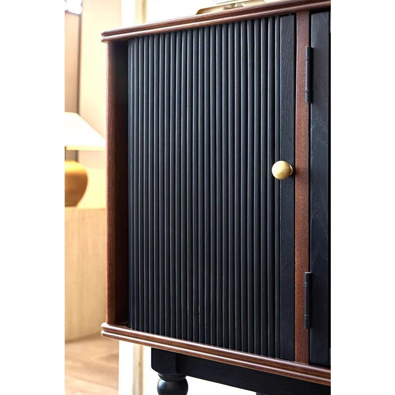 French Retro Rolling Shutter Door Buffet Table