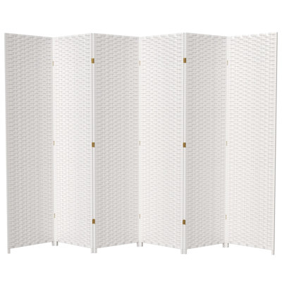Amitis 7 Ft. Tall Woven Fiber Folding Room Divider