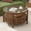 Table basse Mid-Century moderne avec tiroir de rangement et plateau en verre