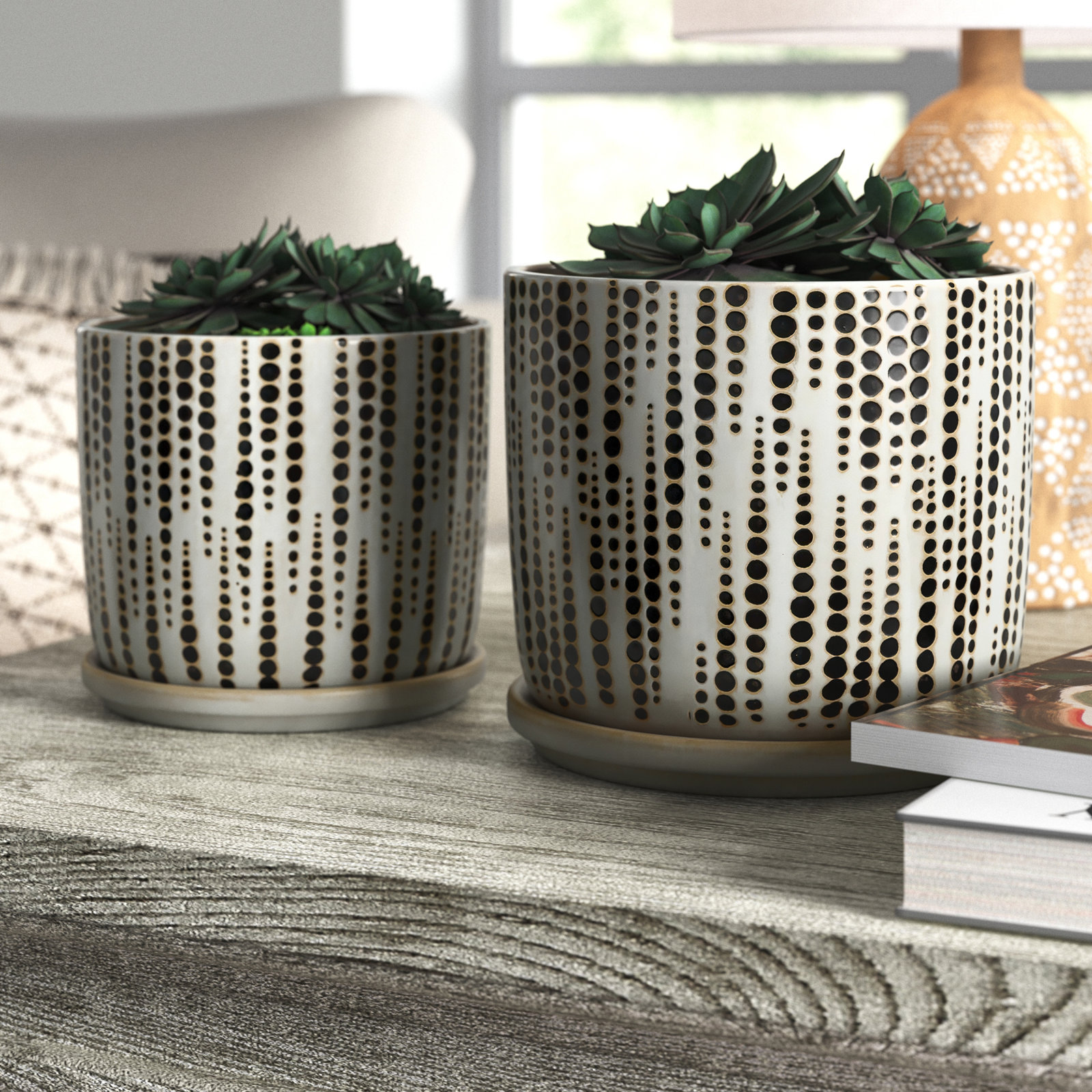 Natale Ceramic Pot Planter, 5.5" H x 6.1" W x 6.1" D
