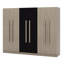 Jerral 6-Doors Wooden Wardrobe Storage For Bedroom,With 2 Drawers Inside