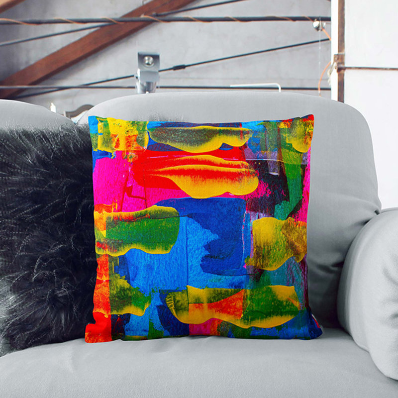 Abstract Square Throw Cushion, Black, 40 x 40 cm