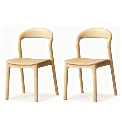 Burlywood Solid back side Chair(Set of 2)