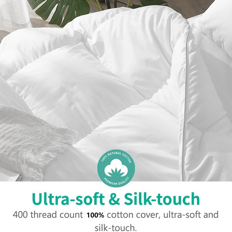  All Season Feather & Down Comforter – 100% Cotton Shell &  Breathable Bedding Duvet Insert, King Down Comforter