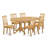 7 Piece Kitchen Table & Chairs Set Consist of an Oval Dining Room Table with Butterfly Leaf and 6 Solid Wood Seat Chairs, Oak-162007261