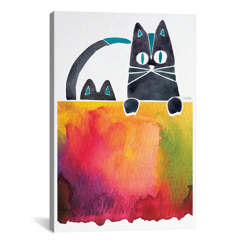 « chats artprint »-impression sans cadre sur toile, H 26 po x l 18 po x P 1,5 po
