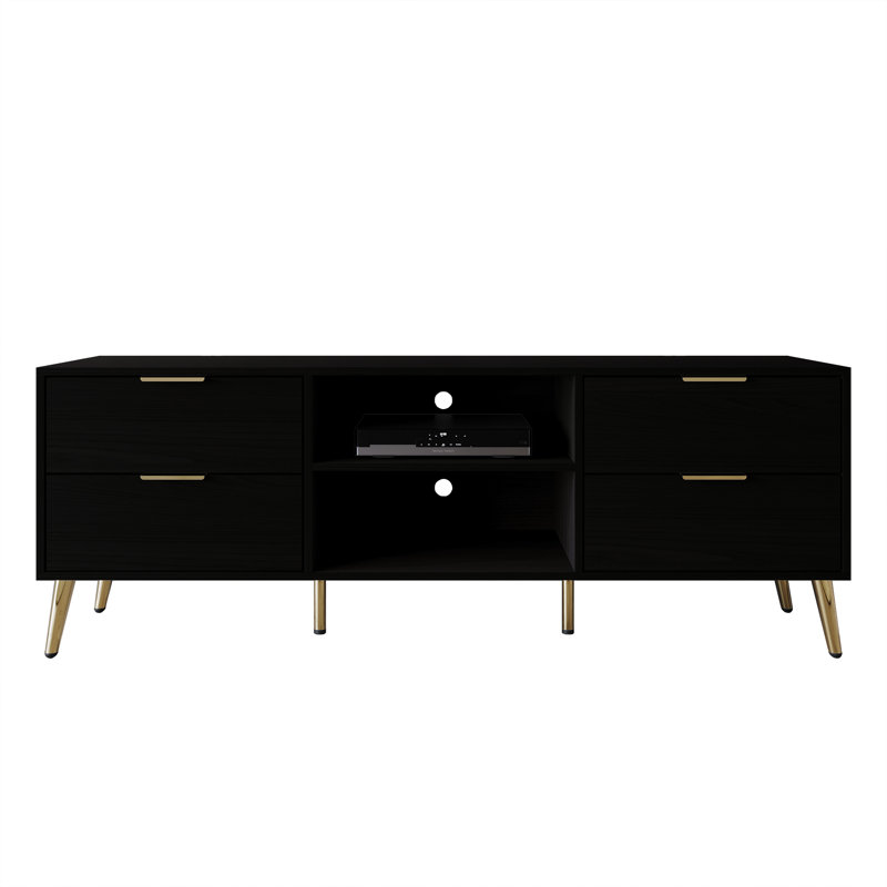 Crédence de rangement l 59,84 po Rafiat, Noir