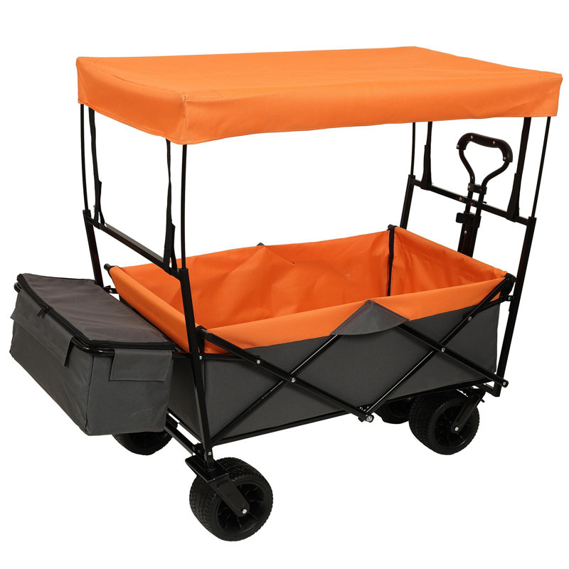Chariot pliable de 480 lb avec auvent, Orange
