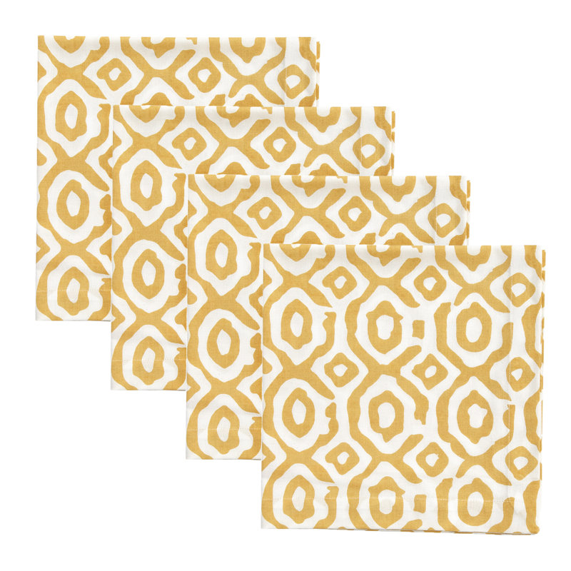  Ensemble de 4 serviettes Golden Geo