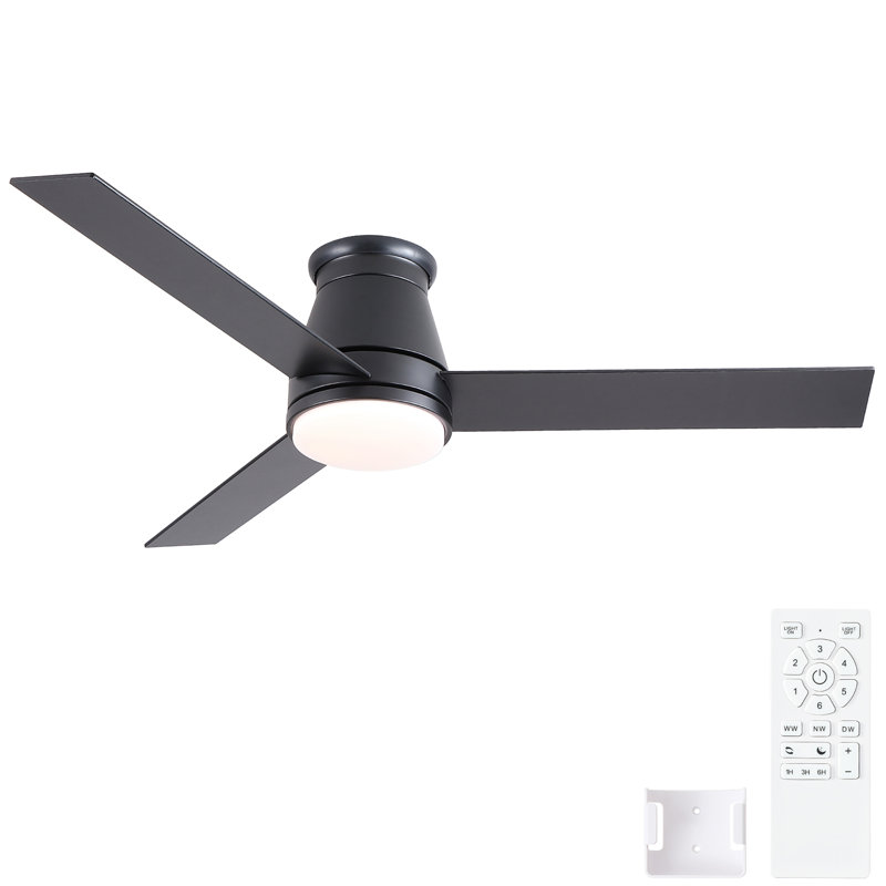 Ventilateur de plafond intelligent à DEL 52 po avec télécommande CC et contrôle Tuya APP pour chambre à coucher, salon